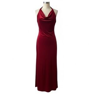 Zara Red Backless Halter Dress